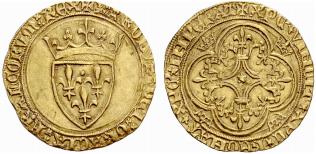 Charles VI. 1380-1422. Ecu dor  la couronne ... 