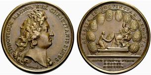Louis XIV. 1643-1715. Bronzemedaille 1680. ... 