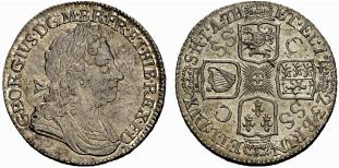 George I. 1714-1727. Shilling 1723. 6.00 g. ... 