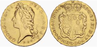 George II. 1727-1760. 5 Guineas 1729. EIC. ... 