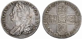 George II. 1727-1760. Shilling 1758. 5.99 g. ... 
