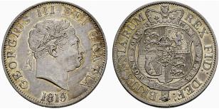George III. 1760-1820. 1/2 Crown 1819. 14.16 ... 