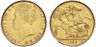 George IV. 1820-1830. 2 Pounds 1823, London. ... 
