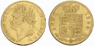 George IV. 1820-1830. Half sovereign 1825, ... 