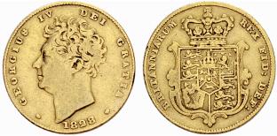 George IV. 1820-1830. Half sovereign 1828, ... 