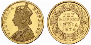 BRITISH INDIA - 10 Rupees 1879. Neuprgung. ... 