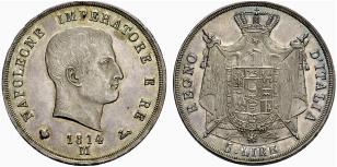 KNIGREICH - Napoleone I. 1805-1814. 5 Lire ... 