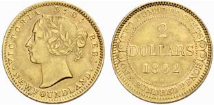 NEUFUNDLAND - Victoria 1837-1901. 2 Dollars ... 