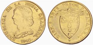 Republik Nueva Granada, 1837-1859. 16 Pesos ... 