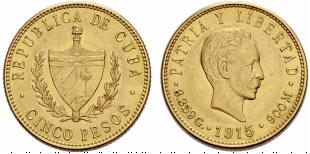 REPUBLIK - 5 Pesos 1915. 8.34 g. Fr. 4. ... 