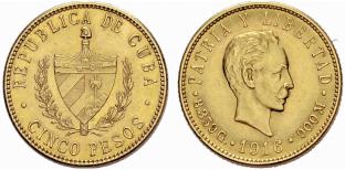 REPUBLIK - 5 Pesos 1916. 8.35 g. Fr. 4. ... 
