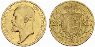 Johann II. 1858-1929. 20 Kronen 1898. 6.78 ... 