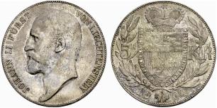 Johann II. 1858-1929. 5 Kronen 1904. 24.01 ... 