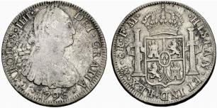 Carlos IV. 1788-1808. 8 Reales 1796, Mexiko. ... 
