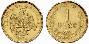 Republik. 1 Peso 1901, Mexiko. 1.68 g. Fr. ... 