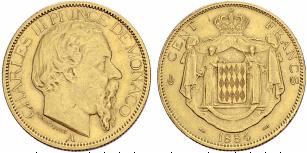 Charles III. 1856-1889. 100 Francs 1884. ... 