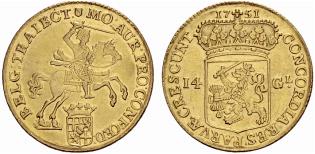 UTRECHT, PROVINZ - 14 Gulden 1751. 9.83 g. ... 