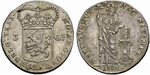 UTRECHT, PROVINZ - 3 Gulden 1786. 31.71 g. ... 