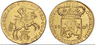 ZEELAND - 14 Gulden 1761. 9.93 g. Delmonte ... 