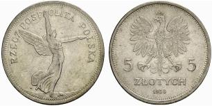 Republik. 5 Zlotych 1928. 18.04 g. KM 18. ... 