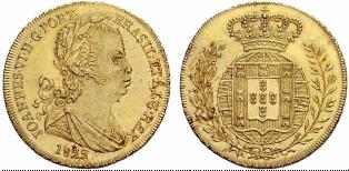 Joo VI. 1799-1826. Meia Peca 1822, Lissabon. ... 