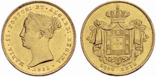 Maria II. 1834-1853. 5000 Reis 1851, ... 