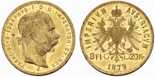 Franz Joseph I. 1848-1916. 8 Florin-20 ... 