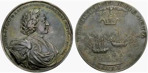 Peter I. 1682-1725. Silbermedaille 1703. Auf ... 