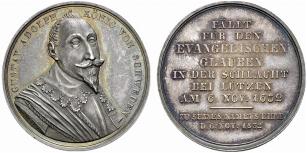 Gustav II. Adolph, 1611-1632. Silbermedaille ... 