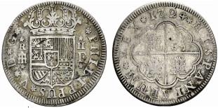 KNIGREICH - Felipe V. 1700-1746. 2 Reales ... 