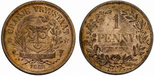 Oranje Vryjstaat. Pattern-Penny 1888. 7.69 ... 