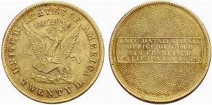 20 Dollars 1853. UNITED STATES ASSAY OFFICE ... 