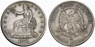 Trade Dollar 1876. 27.19 g. Sehr ... 