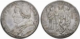 Clemente XI. 1700-1721. Piastra 1702 AN II, ... 