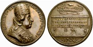 Clemente XI. 1700-1721. Bronzemedaille 1704. ... 