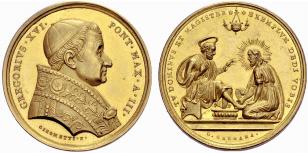 Gregorio XVI. 1831-1846. Goldmedaille 1833. ... 