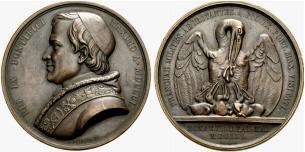 Pio IX. 1846-1878. Bronzemedaille 1850. Auf ... 