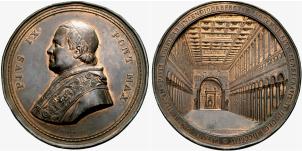 Pio IX. 1846-1878. Bronzemedaille 1854. Auf ... 