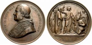 Pio IX. 1846-1878. Bronzemedaille 1869. Auf ... 