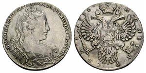 Anna, 1693-1740 - 1730 - Rouble 1730, ... 