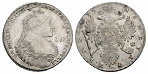 Anna, 1693-1740 - 1736 - Rouble 1736, ... 
