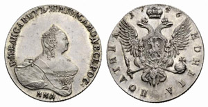 Elizabeth, 1709-1762 - 1746 - Poltina 1746, ... 