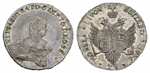 Елизавета, 1709-1762 - Mintage for ... 