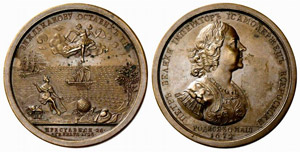 Peter I. 1682-1725 - Copper medal „Death ... 