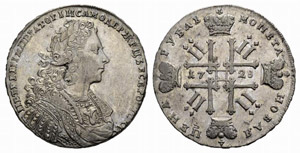 Peter II. 1727-1730 - Rouble 1728, ... 