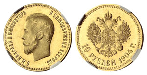  - 10 Roubles 1904, St. Petersburg Mint, AP. ... 
