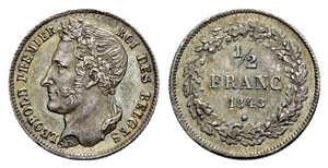 Königreich - Leopold I. 1831-1865. ½ Franc ... 