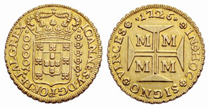 João V. 1706-1750. 10000 Reis 1726, Minas ... 