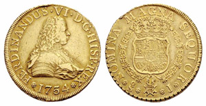 Fernando VI. 1746-1760. 8 Escudos 1754, ... 