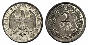 Weimarer Republik - 2 Reichsmark 1925, ... 